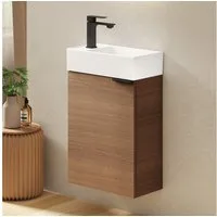 EMKE Waschtisch Waschtisch mit Unterschrank 41,7 cm klein Badmöbel für bad und wc (2-St), Waschtischunterschrank mit Waschbecken, hängend Wandmontage