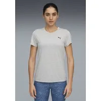 PUMA Trainingsshirt W TAD ESSENTIAL HEATHER TEE mit kleinem Logo auf der Brust, Kurzarm, in normaler Länge