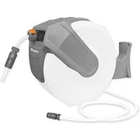 Bradas Schlauchtrommel Schlauchaufroller Weiß 1/2 Zoll 35 m selbstaufrollend und 180° drehbar