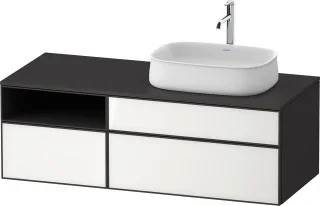 Duravit Zencha Konsolenwaschtischunterbau wandhängend Weiß & Graphit n/a & Supermatt 1300x550x442 mm ZE4829064800000