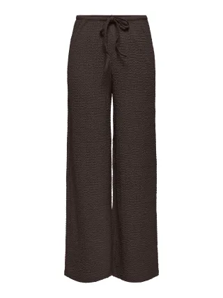 ONLY - ONLERIKKA HW WIDE CRINKLE PANT PNT Coffee Bean - Gr. - 32