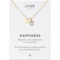 LUUK LIFESTYLE Kette mit Anhänger weißer Kristall, Anhänger in Silber & Gold – persönliche Geschenkidee