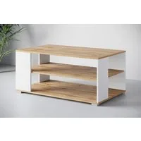 Home affaire Couchtisch Kenia (1-St), Rechteckiger Kaffetisch, 100x66 cm, mit 2 Ablageböden