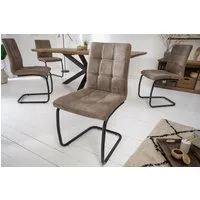 riess-ambiente Freischwinger MODENA vintage taupe / schwarz (Einzelartikel, 1 St), Esszimmer · Microfaser · Metall · Industrial
