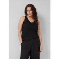 s.Oliver Muskelshirt T-Shirt Geripptes Tanktop mit Spitze