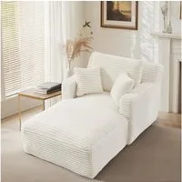 GLP Chaiselongue Bodensofa mit Schlaffunktion, Cord Chaiselongue Relaxsessel Schlafsofa ohne Montage