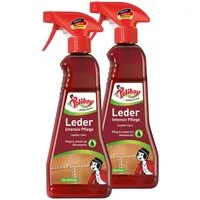poliboy Leder Intensiv Pflege - 2x375ml - Lederreiniger (zur Pflege von glattem und genarbtem Leder - Made in Germany)