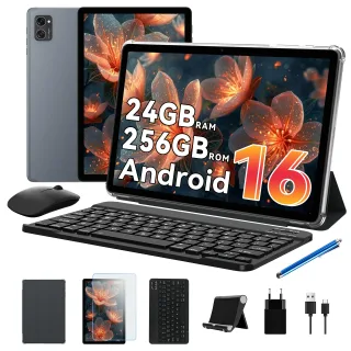 TABWEE 256GB [101'' WiFi + 5G 8GB RAM mit Tastatur Maus und Stift] grau