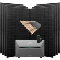 Anker Balkonkraftwerk Solix 3640W Photovoltaikanlage Komplettset mit Solarbank E2700 3 Pro, 3640 W, (Set, 8 *455W Solarmodule+ Anker solarbank 3 Pro / Montageset/BP2700), mit Smart Meter, integriertem Wechselrichter, Wifi, Bluetooth, IP65