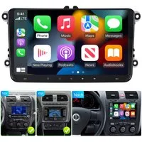 A-Sure Android 15 Carplay GPS Navi Für VW Golf 5 6 Passat Touran Caddy Jetta Autoradio (Digitalradio (DAB), RDS, FM, AM, 1280*720 Screen/4-Core CPU/2+64G/9 Zoll)
