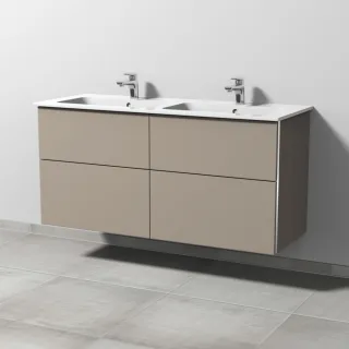 Sanipa 3way Waschtischunterbau zu Duravit ME by Starck Waschtisch mit 4 Auszügen, Sandgrau-Matt BS72867