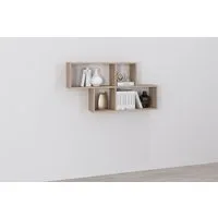 FMD Wandregal Nora, Regal kompakt für Bücher und Accessoires, 100 cm breit, 53 cm hoch