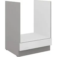 Küchen-Preisbombe Herdumbauschrank 60 cm Küche Bianca Weiß Hochglanz + Grau Küchenzeile Küchenblock