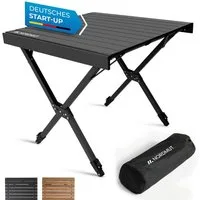 Nordmut Campingtisch Outdoor Tisch klappbar 110x70 cm höhenverstellbar Aluminium (kratzfeste Tischplatte für Camping Garten Balkon & Festival), wetterfester Klapptisch mit Tragetasche bis 50 kg belastbar