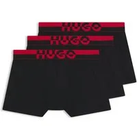 HUGO Boxershorts TRUNK TR. SPLIT LOGO (3-St) enganliegend, kurzes Bein