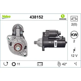Valeo Anlasser 2,0 kW Audi Ford Seat Skoda VW 438152