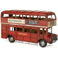 Moritz Dekofigur Blech-Deko Doppeldecker Bus England rot, Polyresin Figuren Deko Geschenk Geometrische TierFigur Modern Skulptur