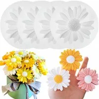 FOUORTUNATE-BEE Silikonform 4er-Set Silikon-Kerzenformen für DIY-Seifen & Kerzen, (4-tlg), Daisy Silikonform für kreative Kerzen- und Seifenherstellung