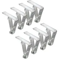varivendo Tischtuchklammer 8er Set Tischtuchklammer transparent Kunststoff Tischdeckenhalter, (Set, 8-tlg., Tischtuchklammern), Tischtuchhalter Tafelklemmen Tafelklammer Croupcow