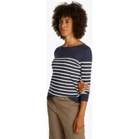 Tommy Hilfiger Strickpullover CO JERSEY STITCH BOAT-NECK SWEATER mit Tommy Hilfiger Logo-Flag am Ärmel, Regular Fit