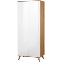 OTTO home Kleiderschrank Lund Schlafzimmerschrankim skandinavischem Design Garderobenschrank mit Premium Innenausstattung, Breite 80 cm hochglanz