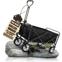 BigDean Bollerwagen Bollerwagen faltbar 100kg belastbar 105L robuster Bollerwagen (Stück, 1-tlg., Bollerwagen), Schiebegriff, Dachaufbau, 2 Feststellbremsen