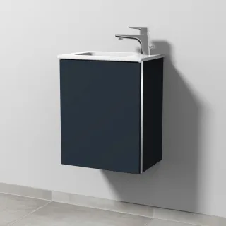 Sanipa 3way Waschtischunterbau zu Duravit ME by Starck Waschtisch mit 1 Tür, Marine-Matt BP7201R