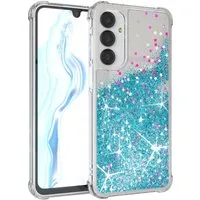 EAZY CASE Handyhülle Liquid Glittery Case für Samsung Galaxy A16 5G 6,7 Zoll, Gloss Slimcover Girly Backcover Bling Phone Case kratzfeste Cover Blau