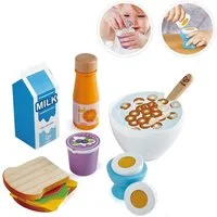 Hape Spiellebensmittel Frühstücks-Set, aus Holz, für Kaufladen oder Kinderküche