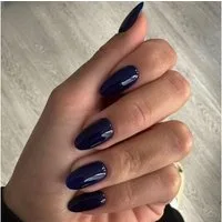 LuxusKollektion Kunstfingernägel Kunstnägel Press On Acryl Kurz Rund Mandel Fake 24 Stück Marineblau