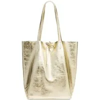 Caspar Schultertasche Großer Damen Leder Shopper Metallic - CLASSIC LINE - Modell No.781, elegant, robust & unempfindlich - 100% Echtleder - Handmade in Italy