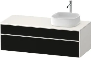 Duravit Zencha Konsolenwaschtischunterbau wandhängend Schwarz Linienstruktur & Weiß n/a & Supermatt  ZE4822R63840000