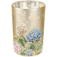 Florists Products Windlicht Teelichthalter Glasdekor Blütenmotiv für stimmungsvolle
