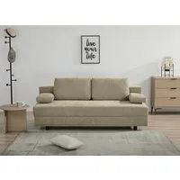 OTTO home Schlafsofa ONNIKO, Breite: 192 cm, Liegefläche 121x192 cm, Feinstruktur-Bezug, mit Bettfunktion & Bettkasten