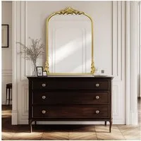 G-LEAF Wandspiegel Bogen-Wandspiegel, antiker Spiegel im Barockstil (1-St), ideal für Kamin, Badezimmer, Eingangsbereich, 107×60cm