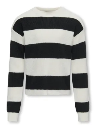 KIDS ONLY - KOGFRANCA LIFE SHORT L/S STRIPE KNT NOOS Cloud Dancer - Gr. - 140