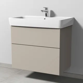 Sanipa 3way Waschtischunterbau zu Geberit Renova Plan Waschtisch mit 2 Auszügen, Kaschmir-Matt SP8781U