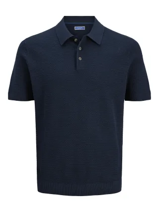 JACK&JONES - JPRBLURILEY KNIT POLO SS SN Sky Captain - Gr. - XL