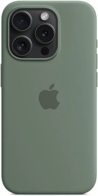 Apple Silikon Case mit MagSafe [für iPhone 15 Pro] zypresse