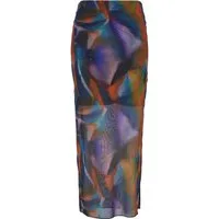 URBAN CLASSICS Sommerrock Urban Classics Damen Ladies AOP Mesh Tube Skirt (1-tlg)