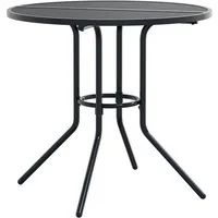 vidaXL Gartentisch Terrassentisch Rund Anthrazit Pulverbeschichteter Stahl (1-St)