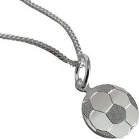 NICEANDnoble Kette mit Anhänger 925er Sterlingsilber Panzerkette mit Anhänger Fußball-Plakette