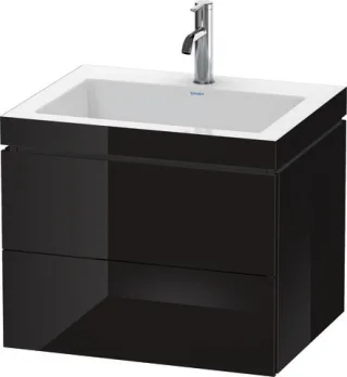 Duravit L-Cube c-bonded Set wandhängend Schwarz Hochglanz 600x480x500 mm - LC6926O4040 LC6926O4040