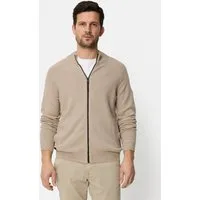 camel active Strickjacke mit Reißverschluss Langarm Stehkragen