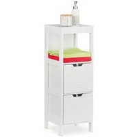relaxdays Badregal Badezimmerschrank weiß