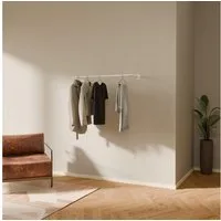 pamo. design Kleiderstange FINN Kleiderständer Garderobenstange für Jacken, Mäntel & Kleidung (Set, 1), weiße Kleiderstange zur Wandmontage im industrial Design
