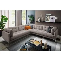 Trends by HG Wohnlandschaft Landau U-Form, in Cord-Stoff mit Metallfuß