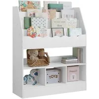 Woltu Kinderregal, 1-tlg., weißes Bücherregal Montessori, mit 6 Fächern, 83x100x30 cm