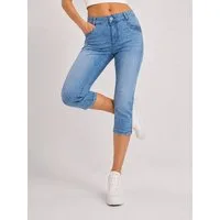 SUBLEVEL Caprijeans Damen Hose 3/4 Jeans Flex Dehnbar Frühling Sommer Dehnbar Stretch Baumwolle