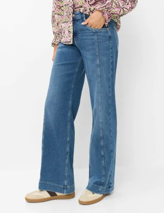 Brax Damen Five-Pocket-Hose Style MAINE USED REGULAR BLUE, denim blau regular, Gr. 48L